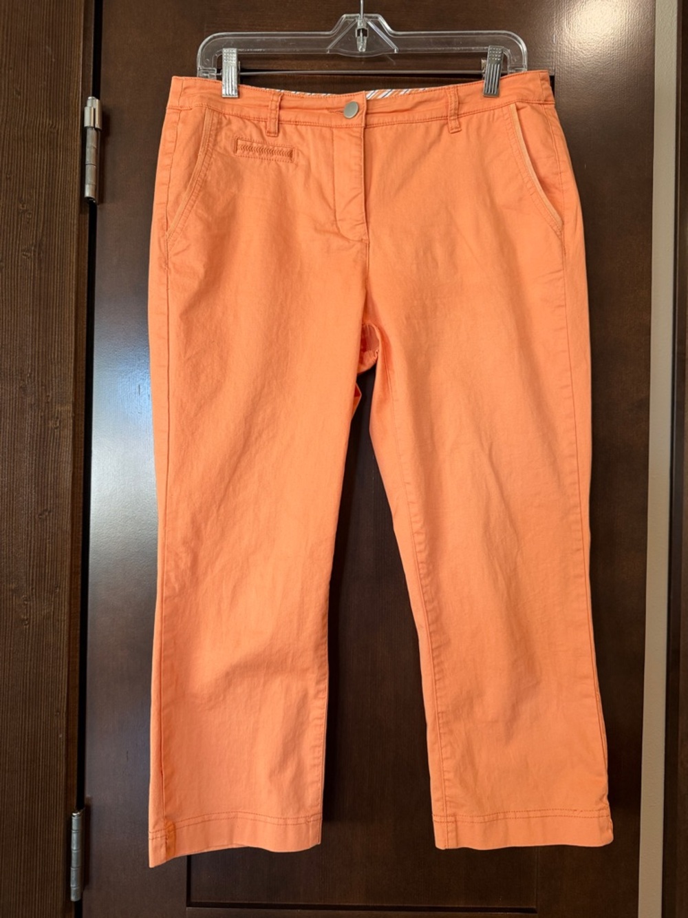 Tribal Orange Straight-Leg Crop Pants